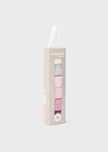 Mayoral Pink, Grey & Ivory Baby Pack of 6 Socks