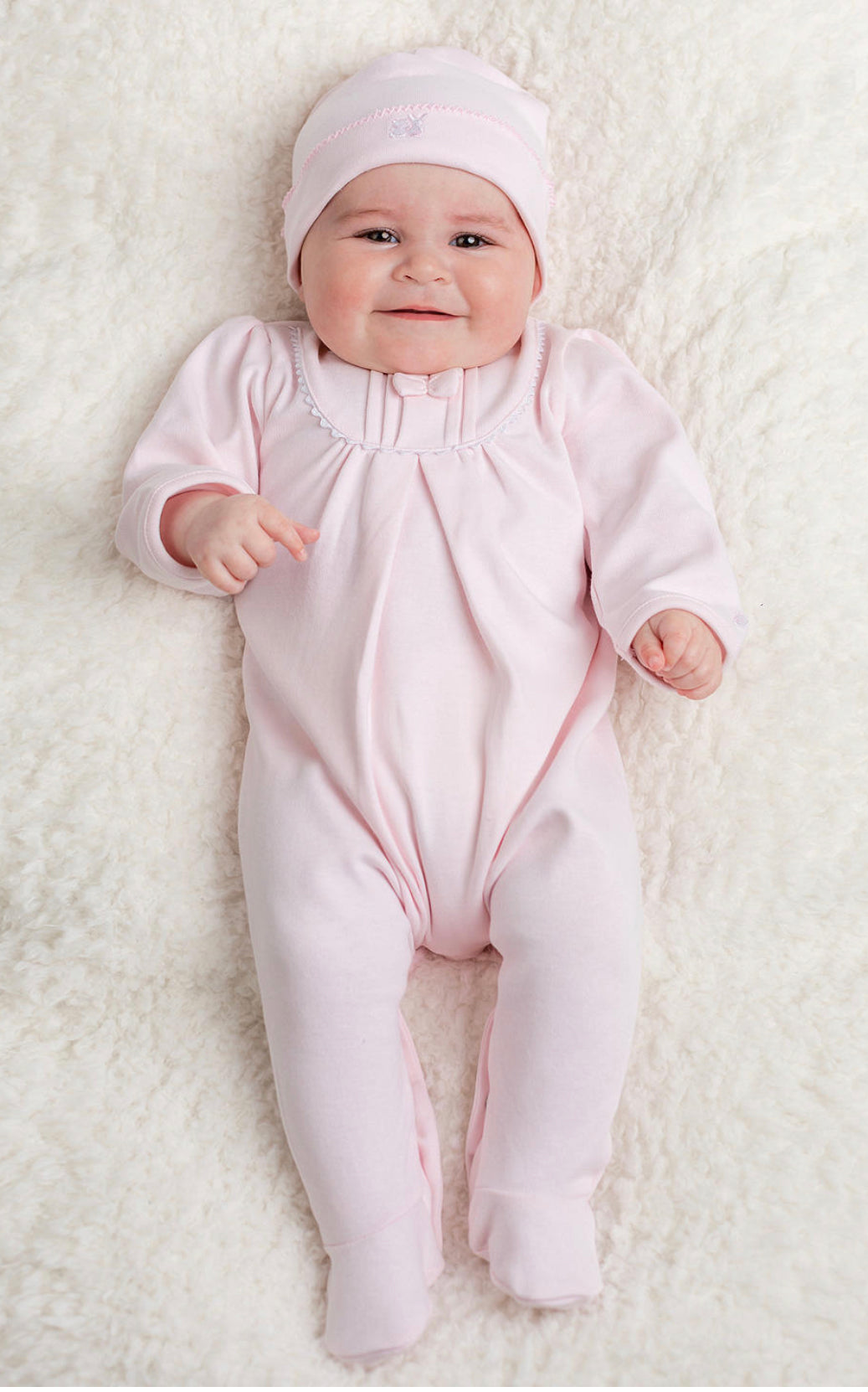 Emile et Rose Shantel Baby Girl Pink Babygrow & Hat Set