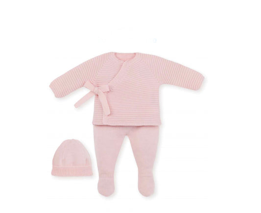 Mac Ilusion Baby Girl Pink Knit 3 piece set