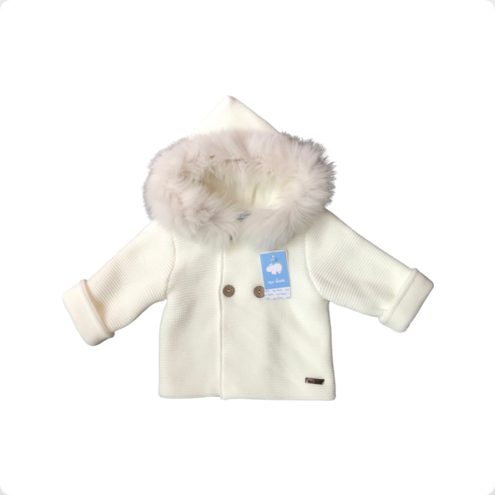 Mac Ilusion Baby Ivory Knit Hooded Jacket