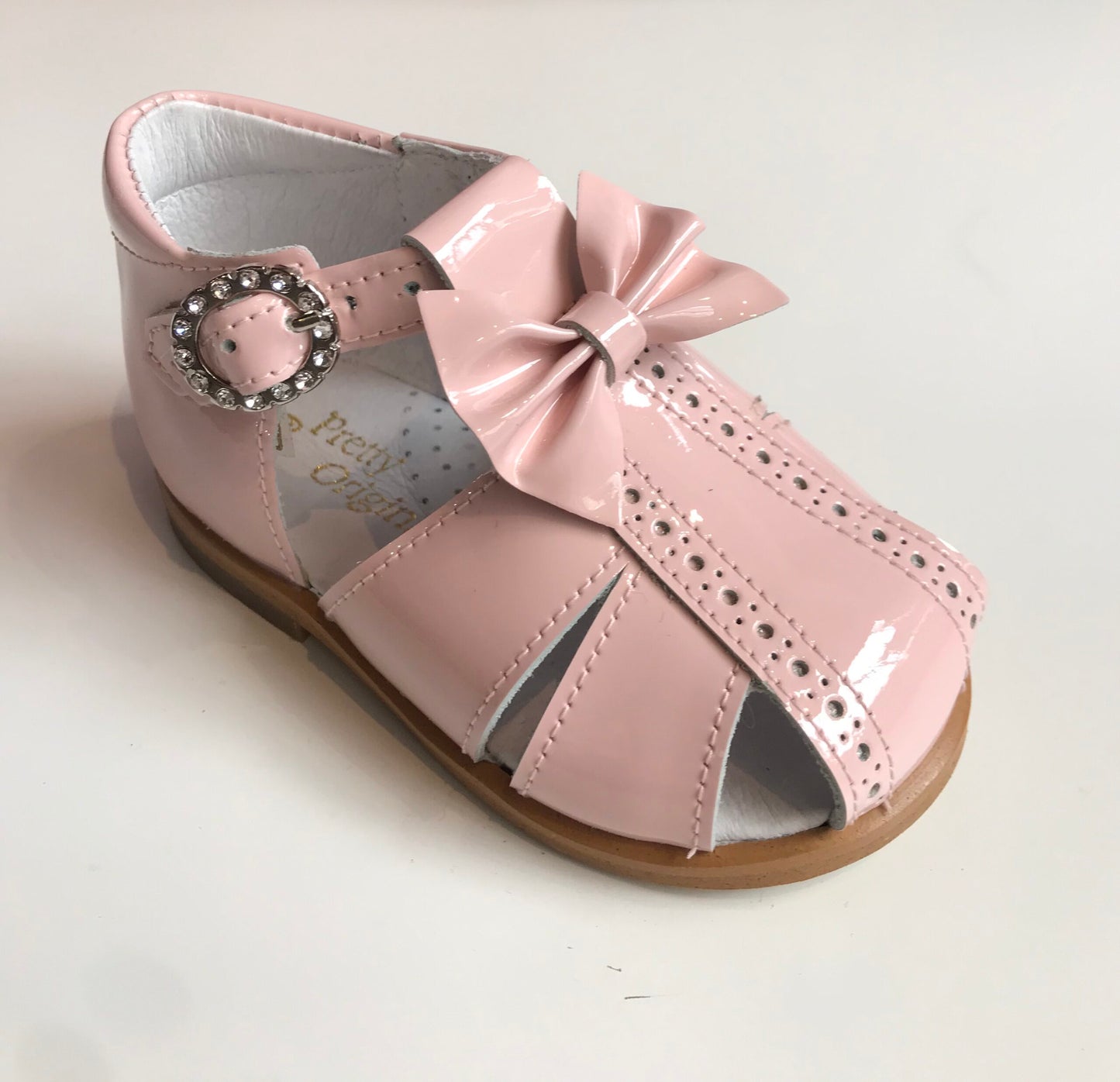 Pretty Originals Girls Pink Patent Sandal