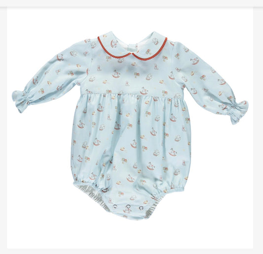 D.O.T. Unisex Rocking Horse Print Romper