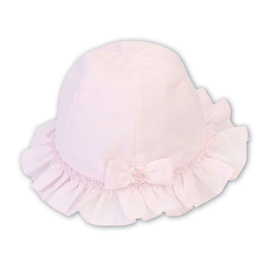 Sarah Louise Baby Girl Pink Cotton Hat