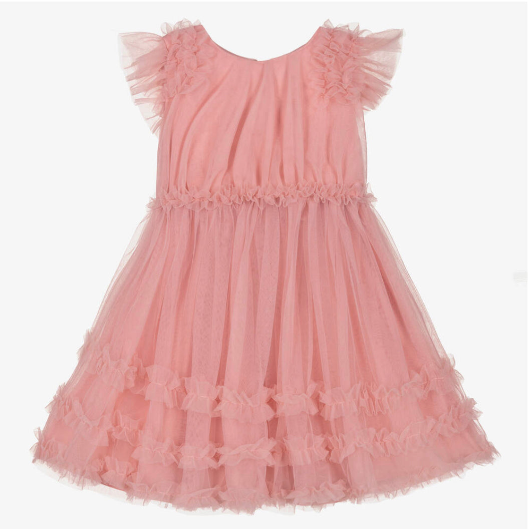 Mayoral Girls Pink Tulle Dress