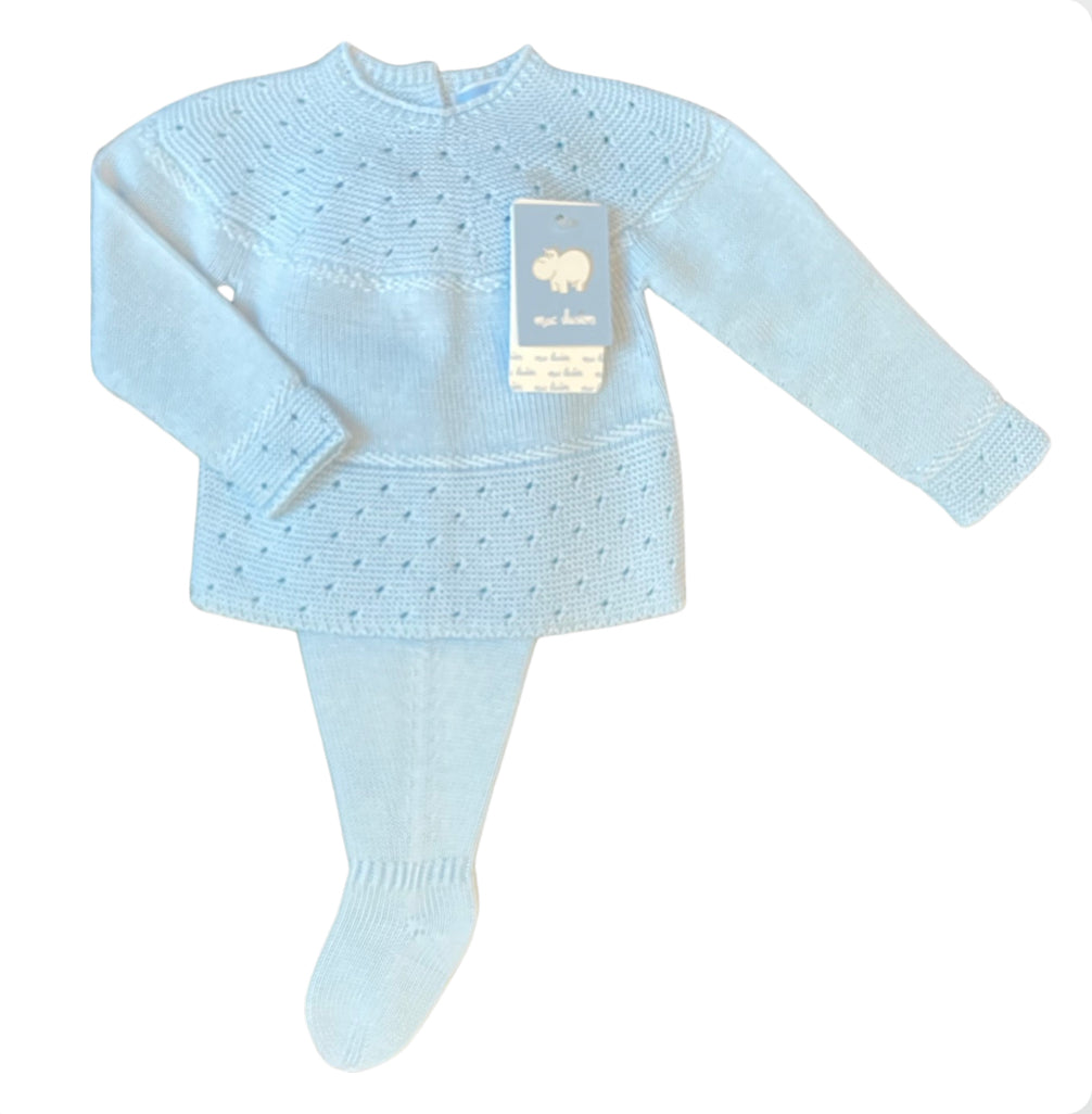 Mac Ilusion Blue Unisex Baby Knit Set