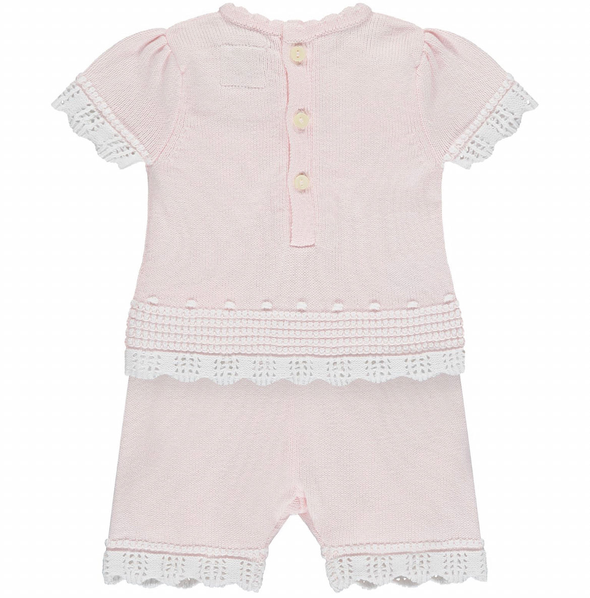 Emile et Rose Davina Baby Girl Pink & White Shorts Set
