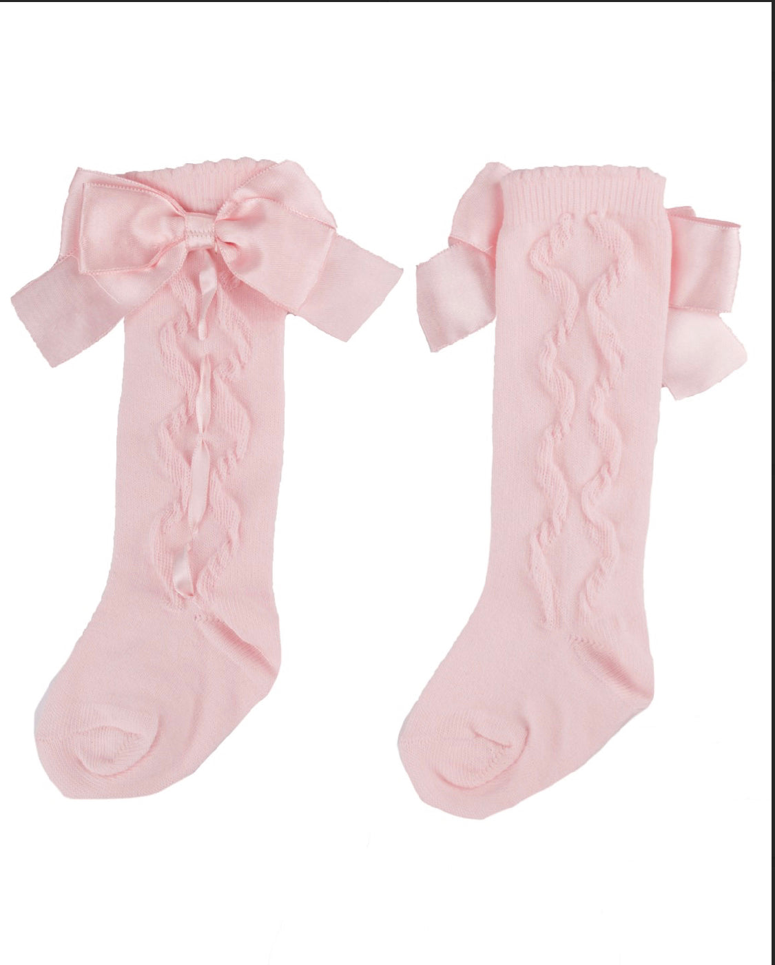 Caramelo Kids Pink Knee High Bow socks