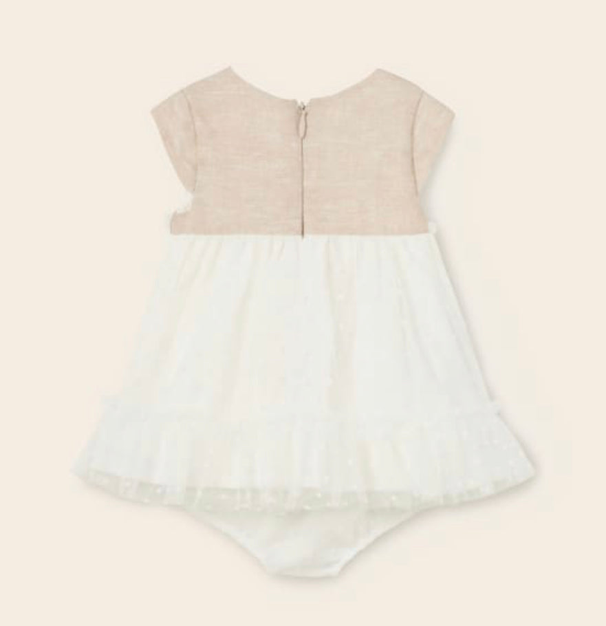 Mayoral Baby Girl Ivory & Beige Dress