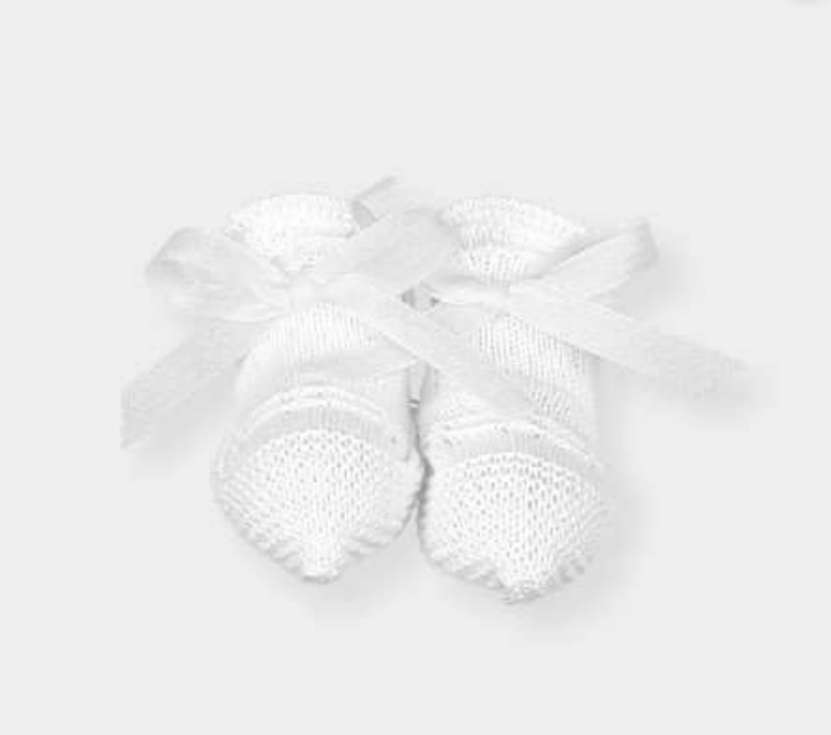 Mac Ilusion Knitted Baby Booties Pink, White, Blue or Cream