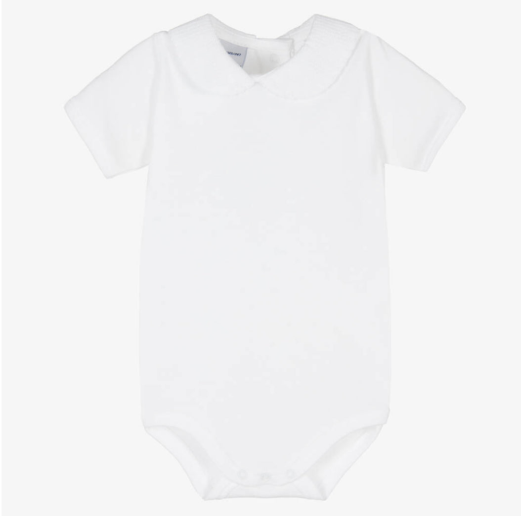 Babidu Baby Unisex White Cotton Bodysuit