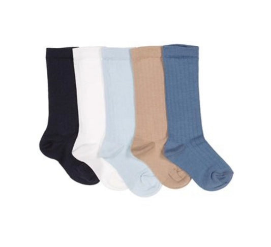 Meia Pata Boys Blue Ribbed Knee High Socks