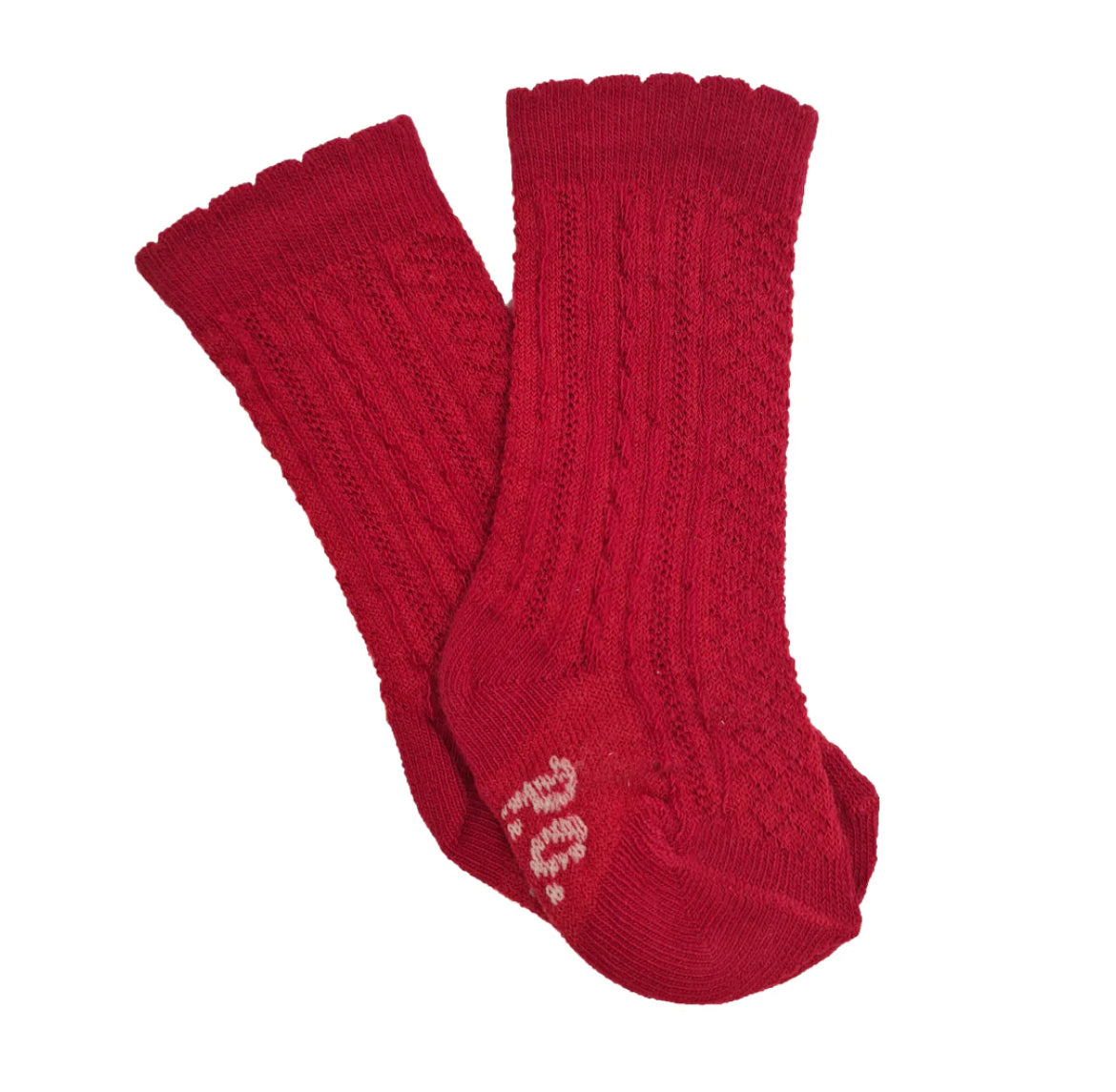 Pretty Originals Red Ribbed Knee High Socks