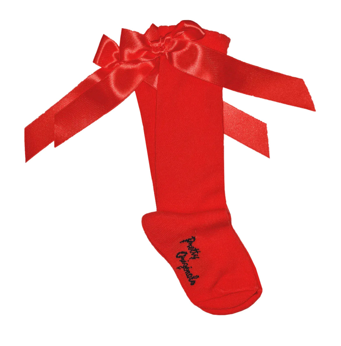 Pretty Originals Girls Red Bow Knee High Socks