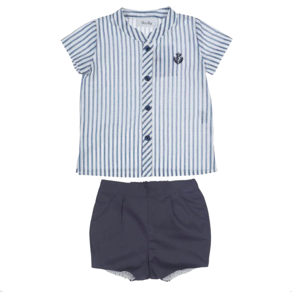 Rochy Boys Navy & White Shorts set