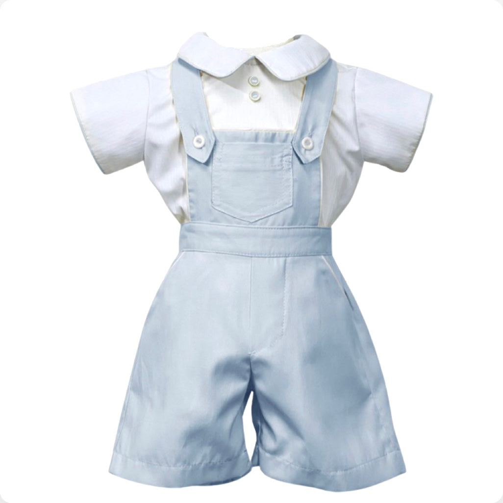 Pretty Originals Baby Boy Blue & White Shorts Set