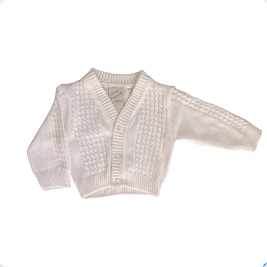 Pretty Originals Unisex White Baby Cardigan