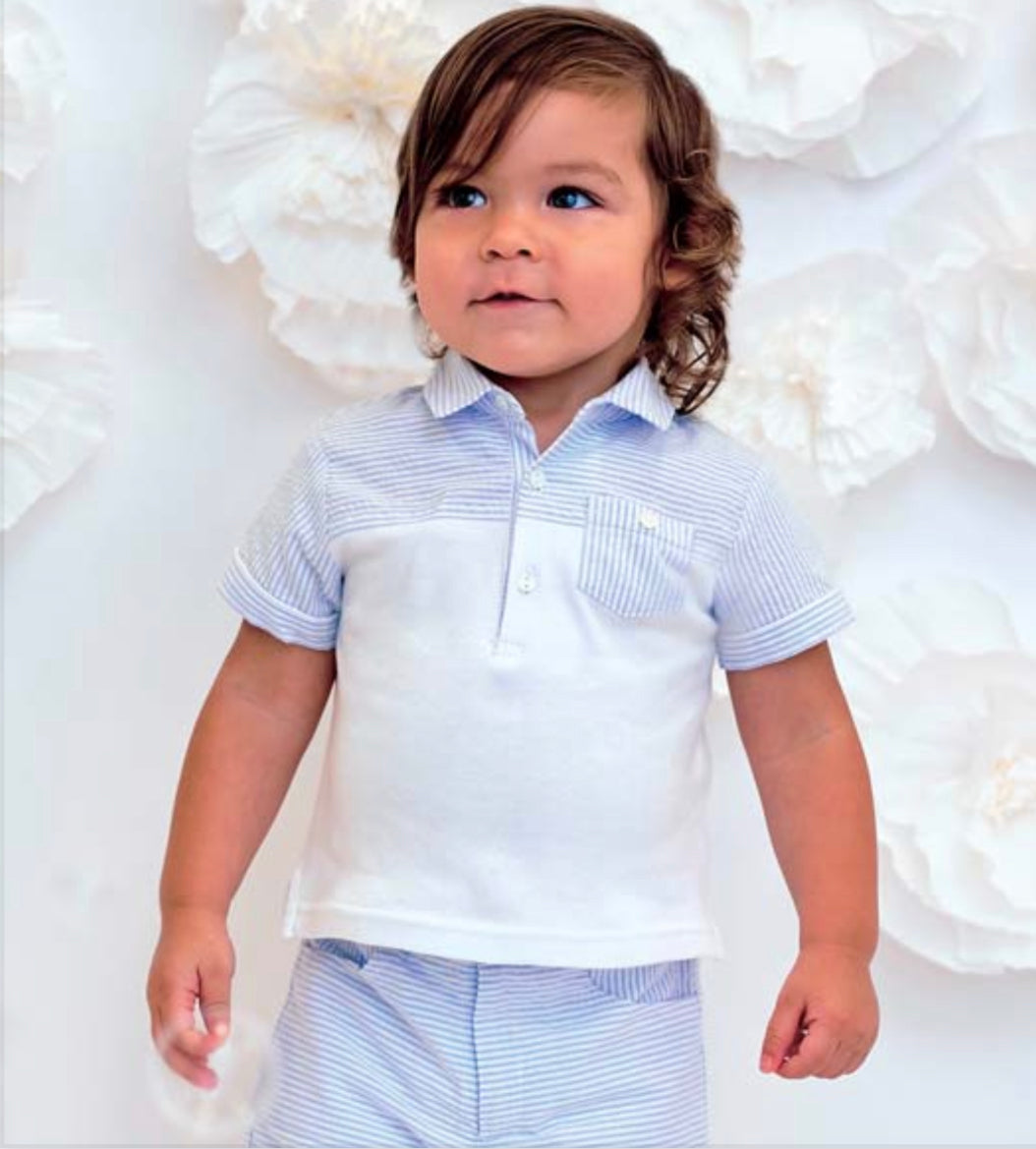 Sarah Louise Boys Blue & White Shorts set