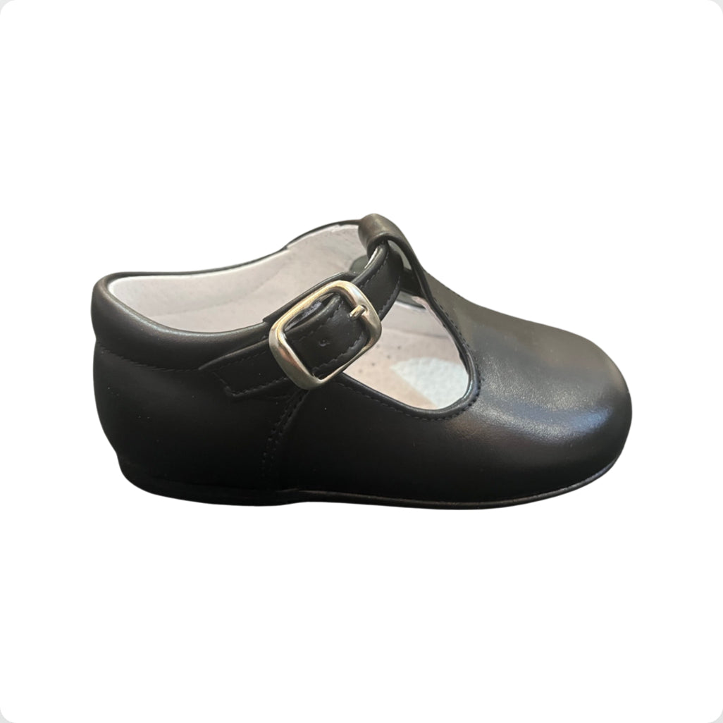 Pretty Originals Unisex Navy Leather T-Bar Shoes