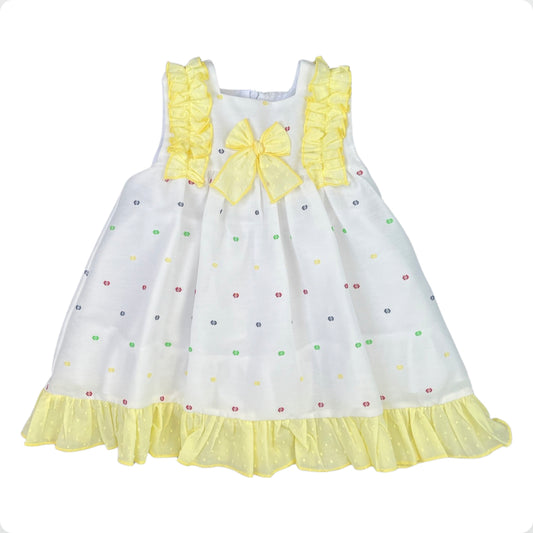 Lor Miral Girls White & Yellow Dress