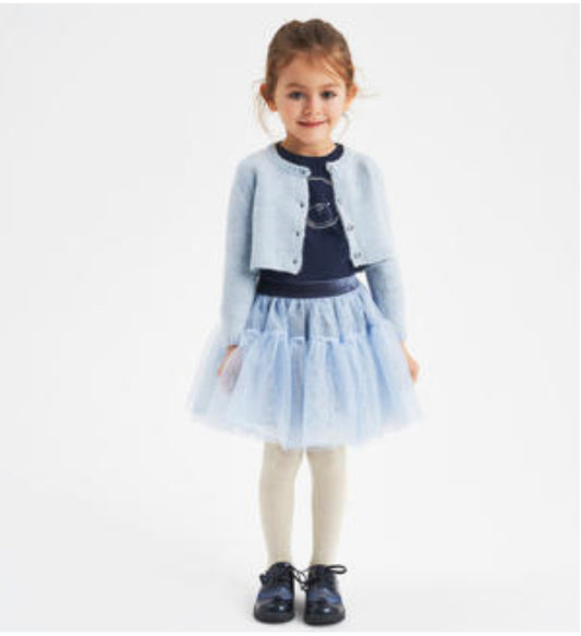 Sarabanda Girls Blue Tulle Skirt Set