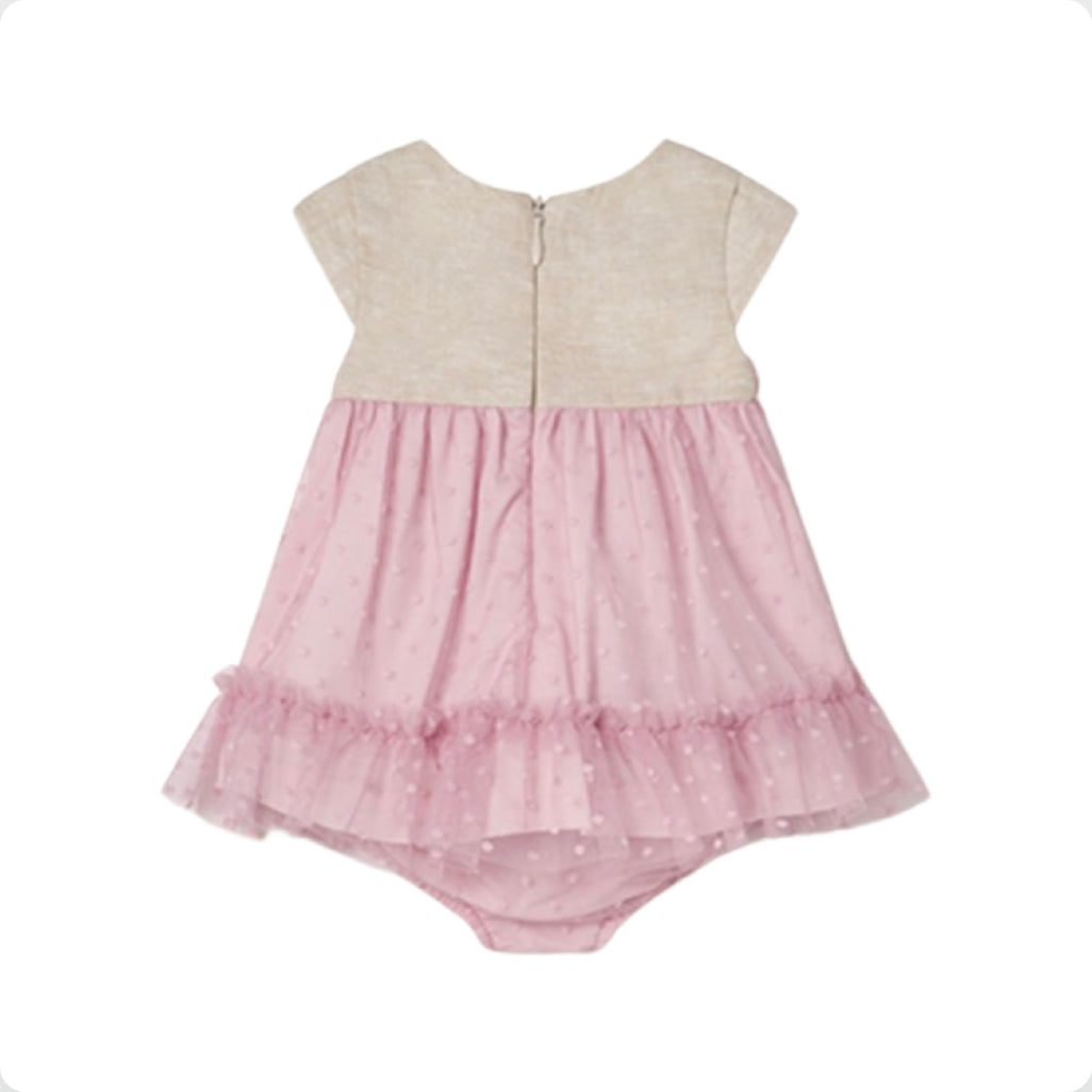 Mayoral Baby Girl Pink & Beige Dress