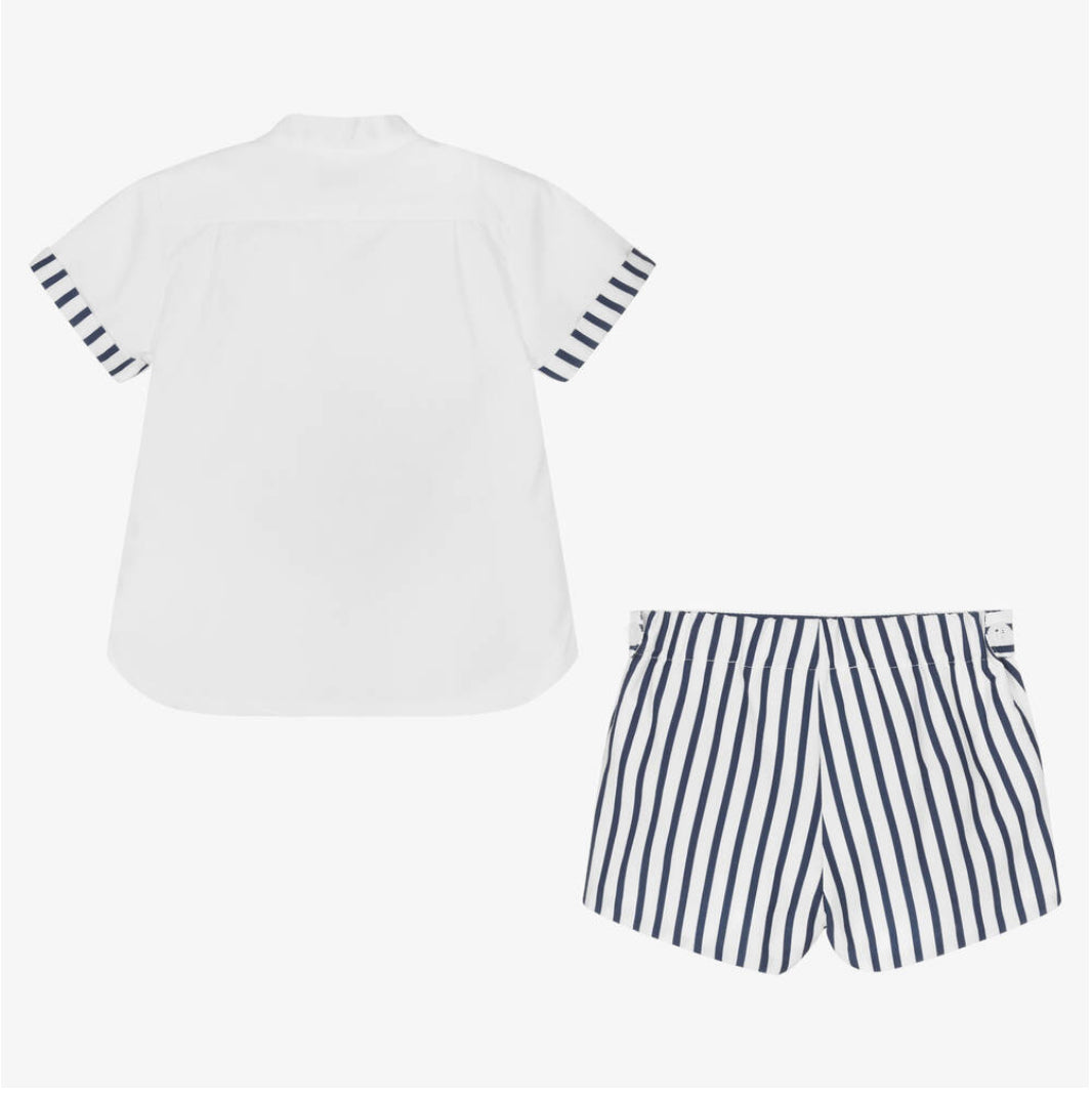 Miranda Boys Navy & White Shorts Set