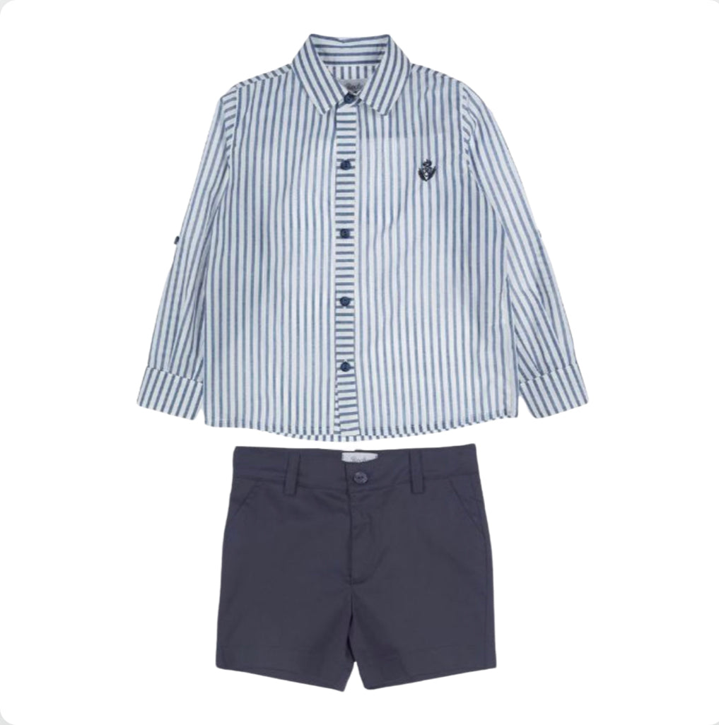 Rochy Boys Navy & White Shorts set