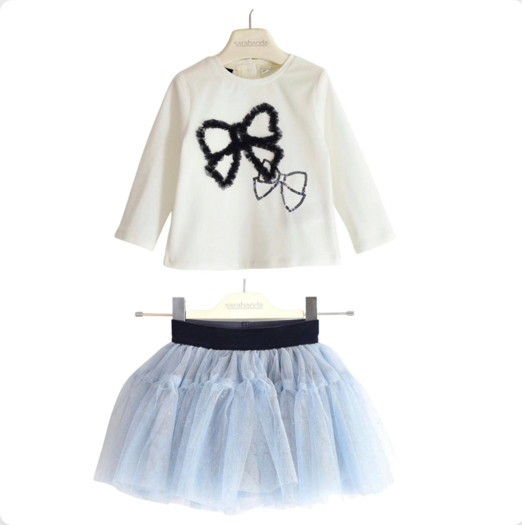 Sarabanda Girls Blue Tulle Skirt Set