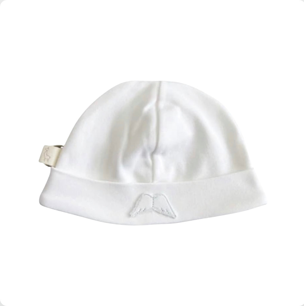 Baby Gi Unisex White Angel Wing Cotton Hat