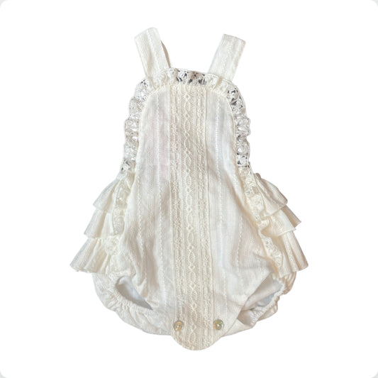 Phi Clothing Baby Girl Ivory Romper