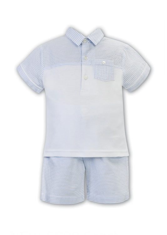 Sarah Louise Boys Blue & White Shorts set