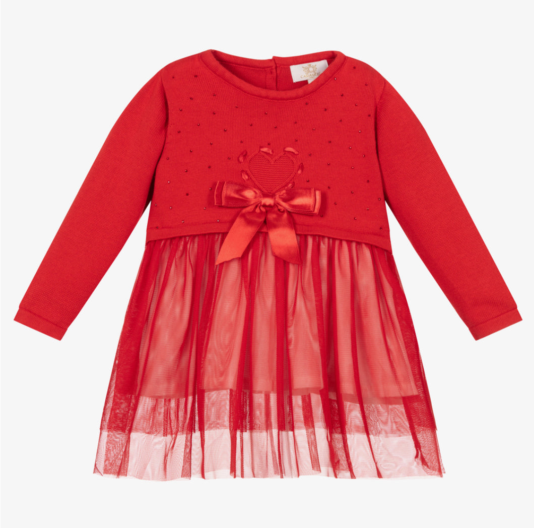 Caramelo Kids Girls Red Tulle Dress