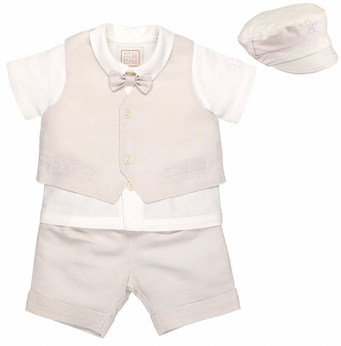 Emile et Rose Perry Boys 4 piece Beige & Ivory Set