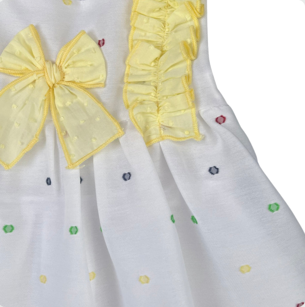 Lor Miral Girls White & Yellow Dress