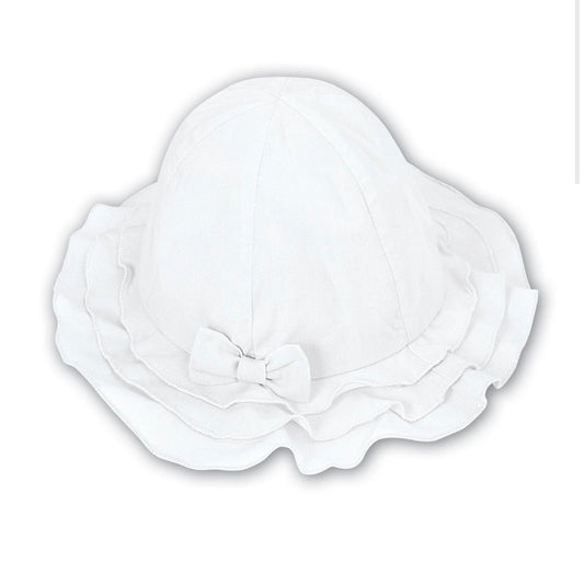 Sarah Louise Baby Girl White Cotton Hat