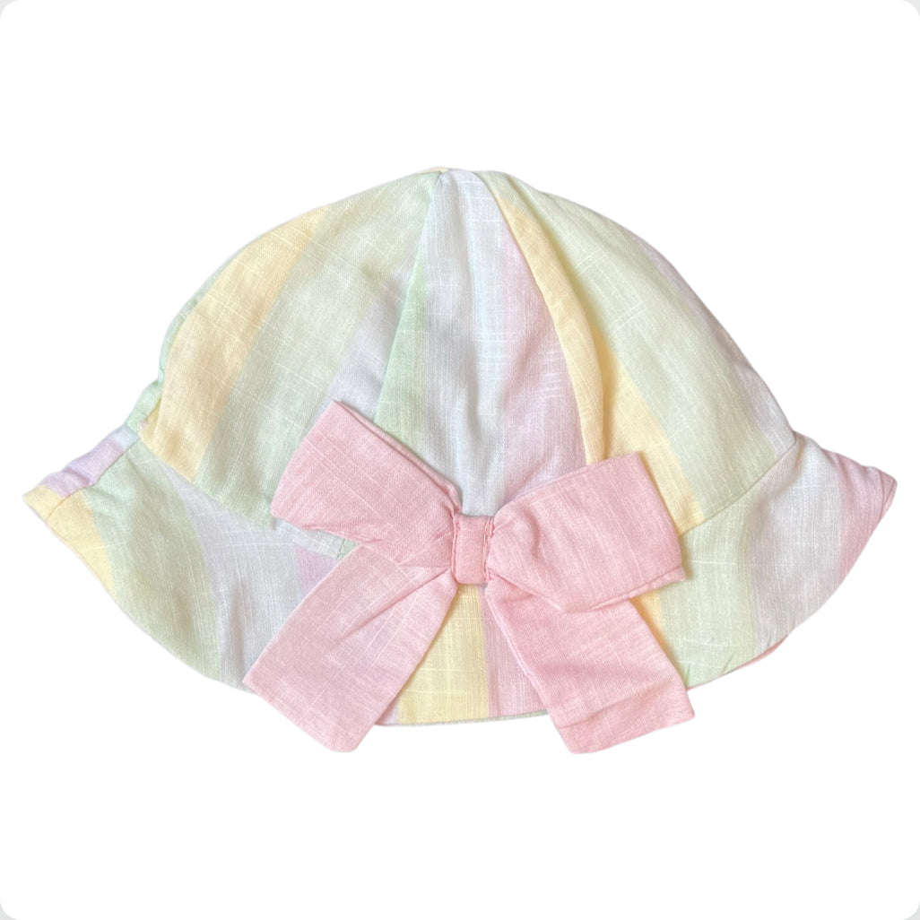 Caramelo Kids Baby Girl Rainbow Candy Stripe Sun Hat