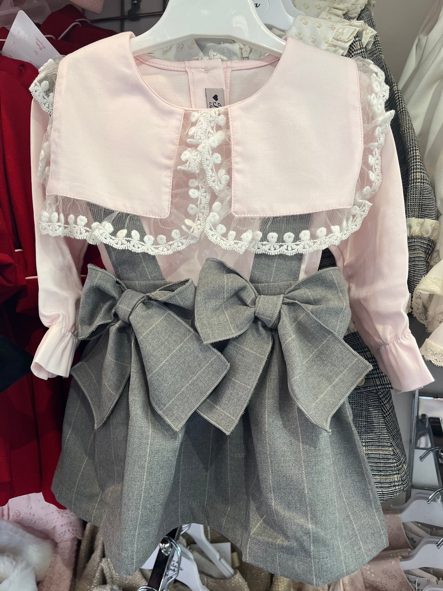 Phi Clothing Girls Pink & Grey Set